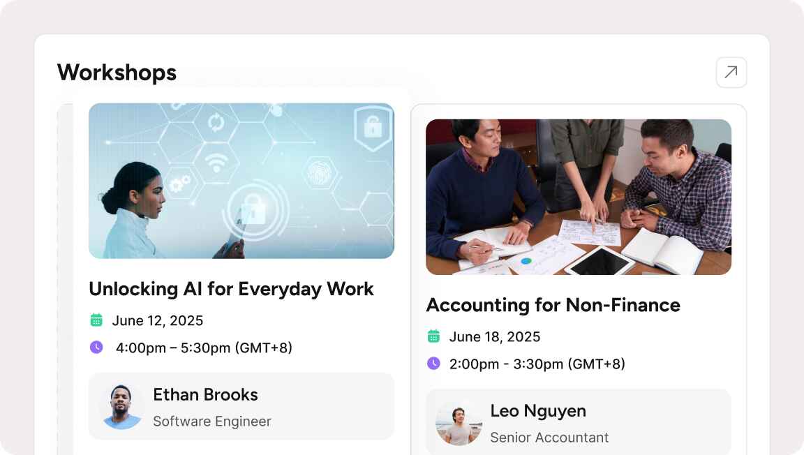 Events & Workshops example